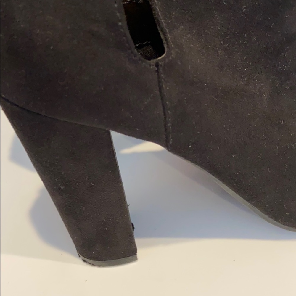 Black velvet open toe heel booties - Picture 6 of 6